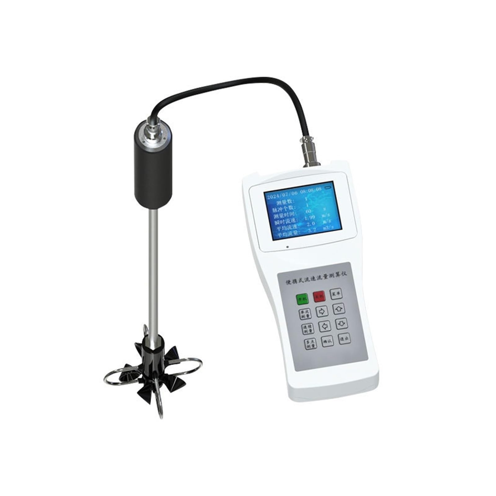 Medidor de flujo portátil Medidor de flujo de agua de mano Medidor de flujo portátil Medidor de flujo de lectura directa(LJ20A propeller flow meter)