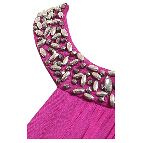 Image of Mesh Dress with Beaded Halter Style Neckline and Cascade Ruffle Detail Skirt