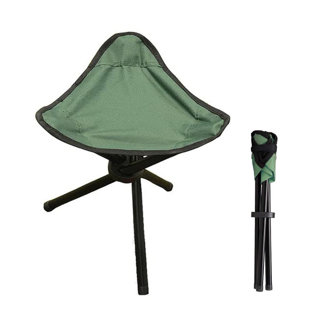 Kuber Industries Portable Stool for Travelling|Foldable Outdoor Sitting Chair|Tripod 3 Leg Chair for Camping, Picnic, Hiking|Green (B0BY4G4GM6) Amazon Price History, Amazon Price Tracker