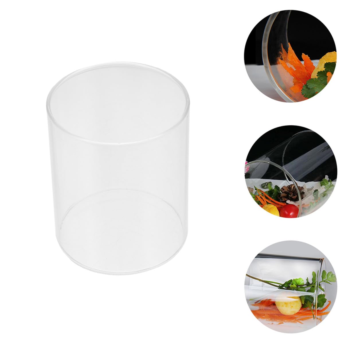 FUOYLOO Glaszylinder Windlicht mit Boden 18x12cm Teelicht Ersatzglas für Hochzeit und Wohnzimmer Transparente Tischdeko für Innen und Außen