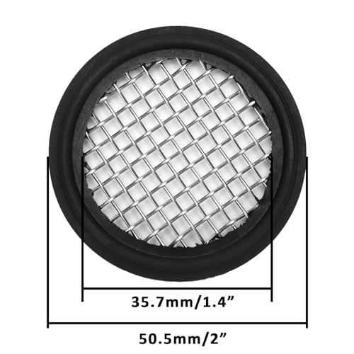 Image of DERNORD 2 Pack 1.5 inch Sanitary Tri-Clamp Gasket Buna-N (NBR) w /Stainless Bonded Type Screen 8 Mesh