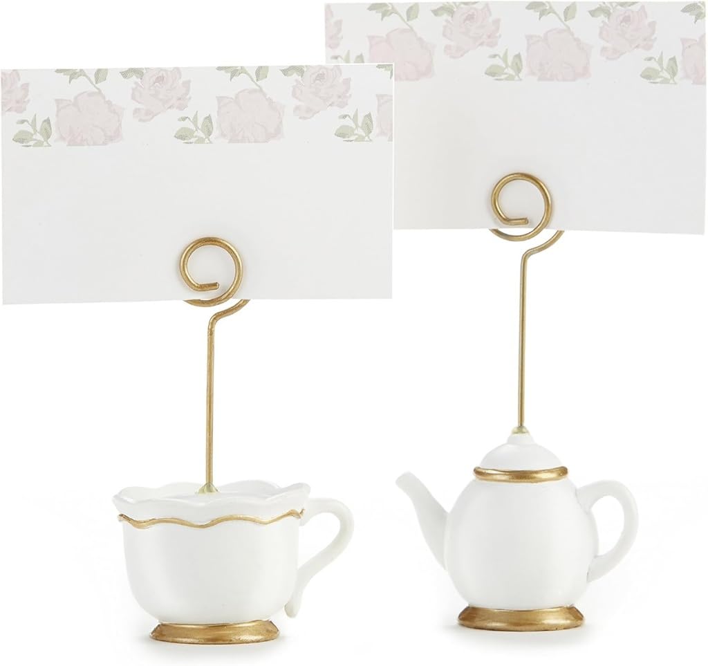 Photo 1 of Kate Aspen, Place Card Holders, Tea Time Whimsy, Teapot and Teacup, Place Cards Included, Set of 6,Pink