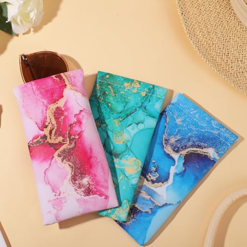 Image of 3 Pack Soft Glasses Case, Eyeglass Case Leather Sunglass Case, Portable Glasses Pouch for Women Men Kid