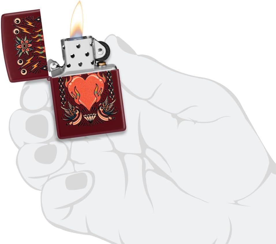 Encendedor Zippo con grabado personalizado diseño corazón miniatura 4
