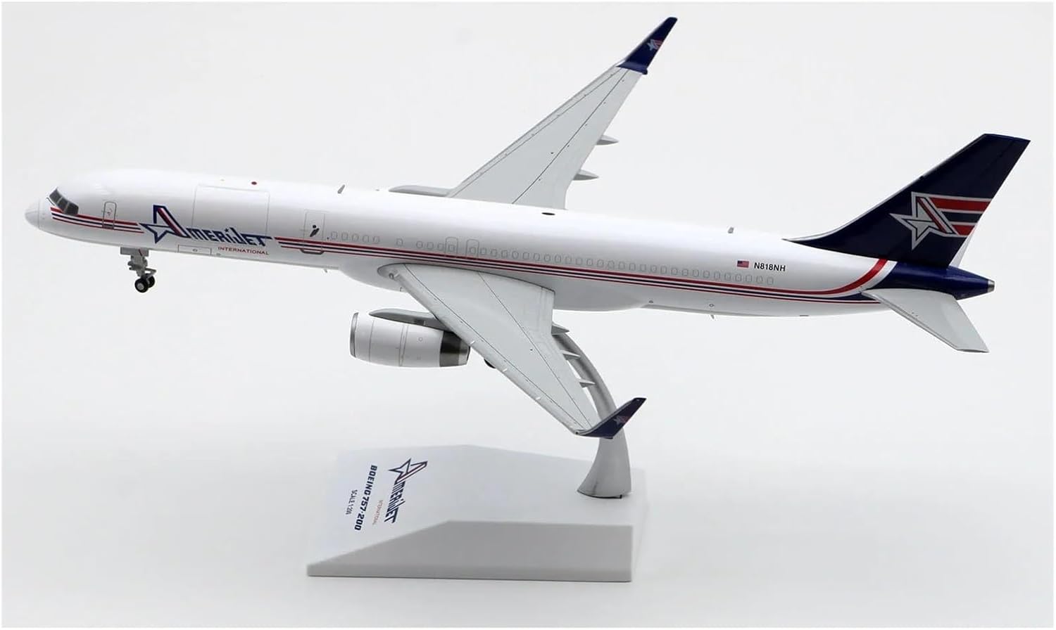 Miniature Scale 1 200 for International Boeing B757-200 Plane Simulation Aviation Aircraft Metal Ornaments Gift Flying Toy Game Kits