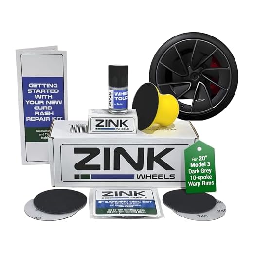 Premium Tesla Wheel Curb Rash Repair Kit for Model 3 20-inch Grey Performance Warp Wheels - DIY Kit with Color-matched Touch Up Paint - Made in USA