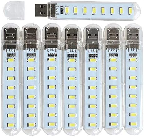 8pcs USB Light,Night Light Plug in,Small Led Light Stick(White)
