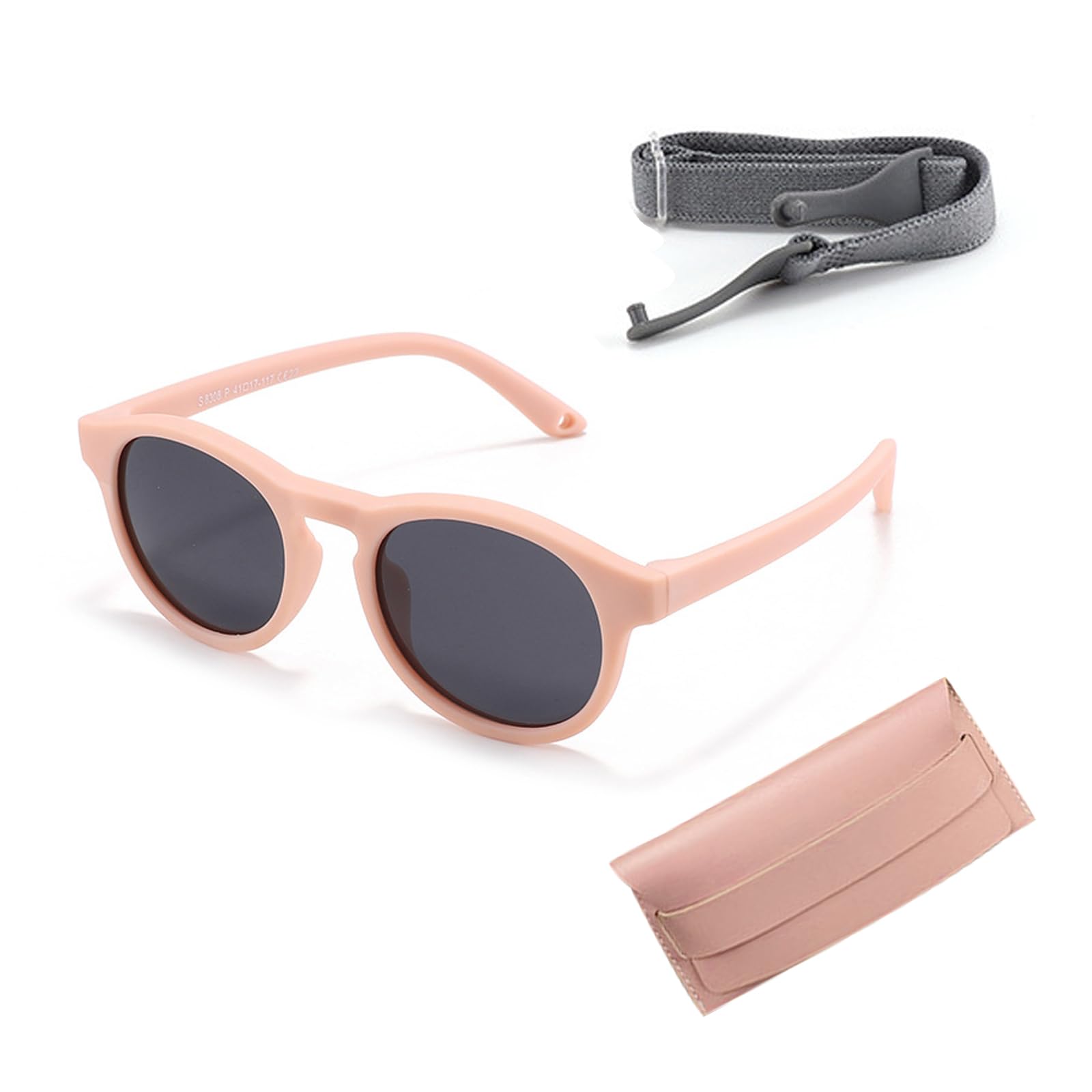 DHWEKU Gafas de Sol para Bebés de 12 a 24 Meses, Polarizadas, con Filtro UV 400, 100% Protección Rayos UVA y UVB, con Funda Incluida, Muy Flexibles y Ligeras，rosa