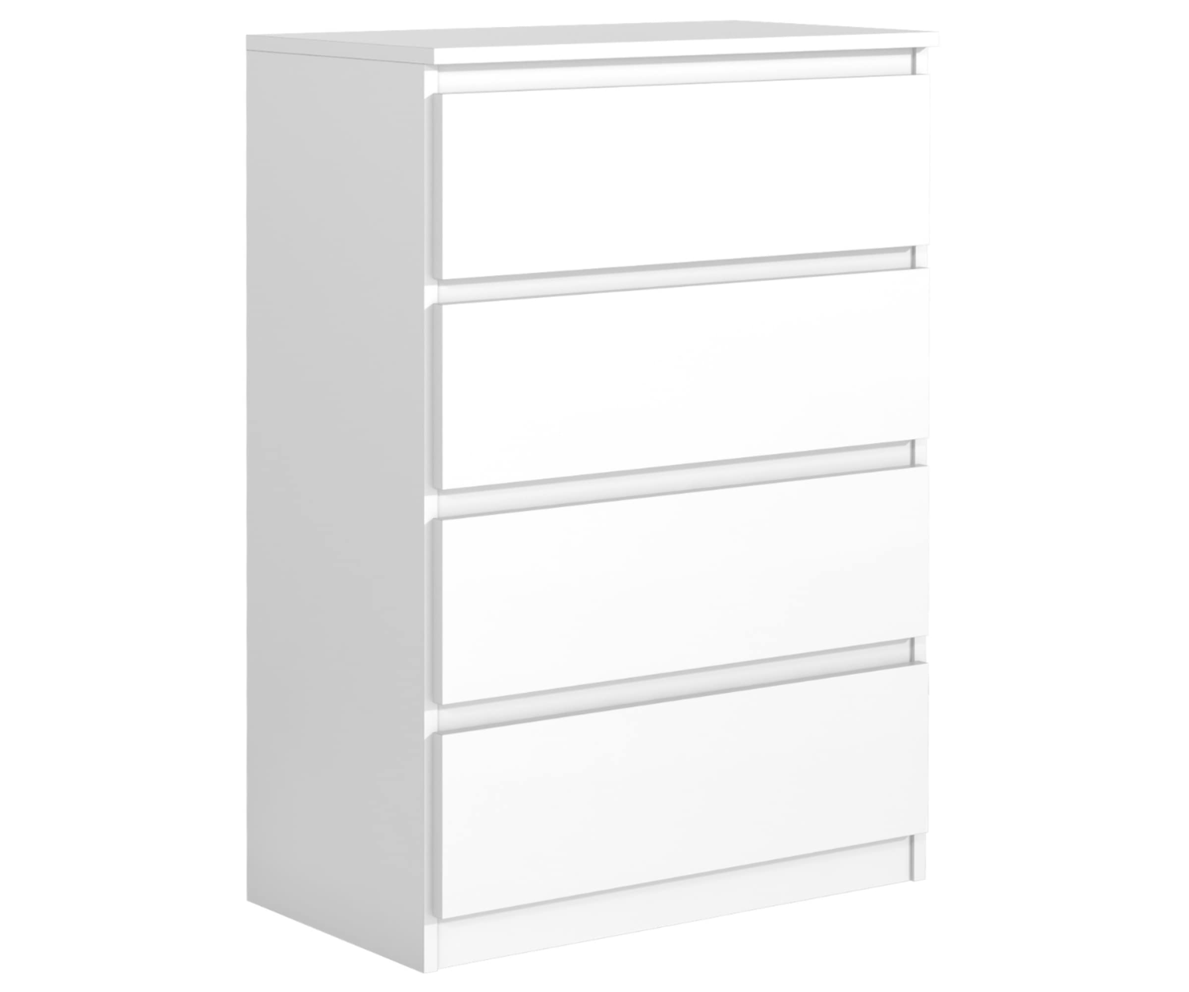 3E 3xE living.com Elegante e spaziosa cassettiera Demii 4 cassetti 102cm, colore bianco, perfetta per il soggiorno, l'ufficio, la camera da letto, dimensioni: 70 x 39 x 101 cm
