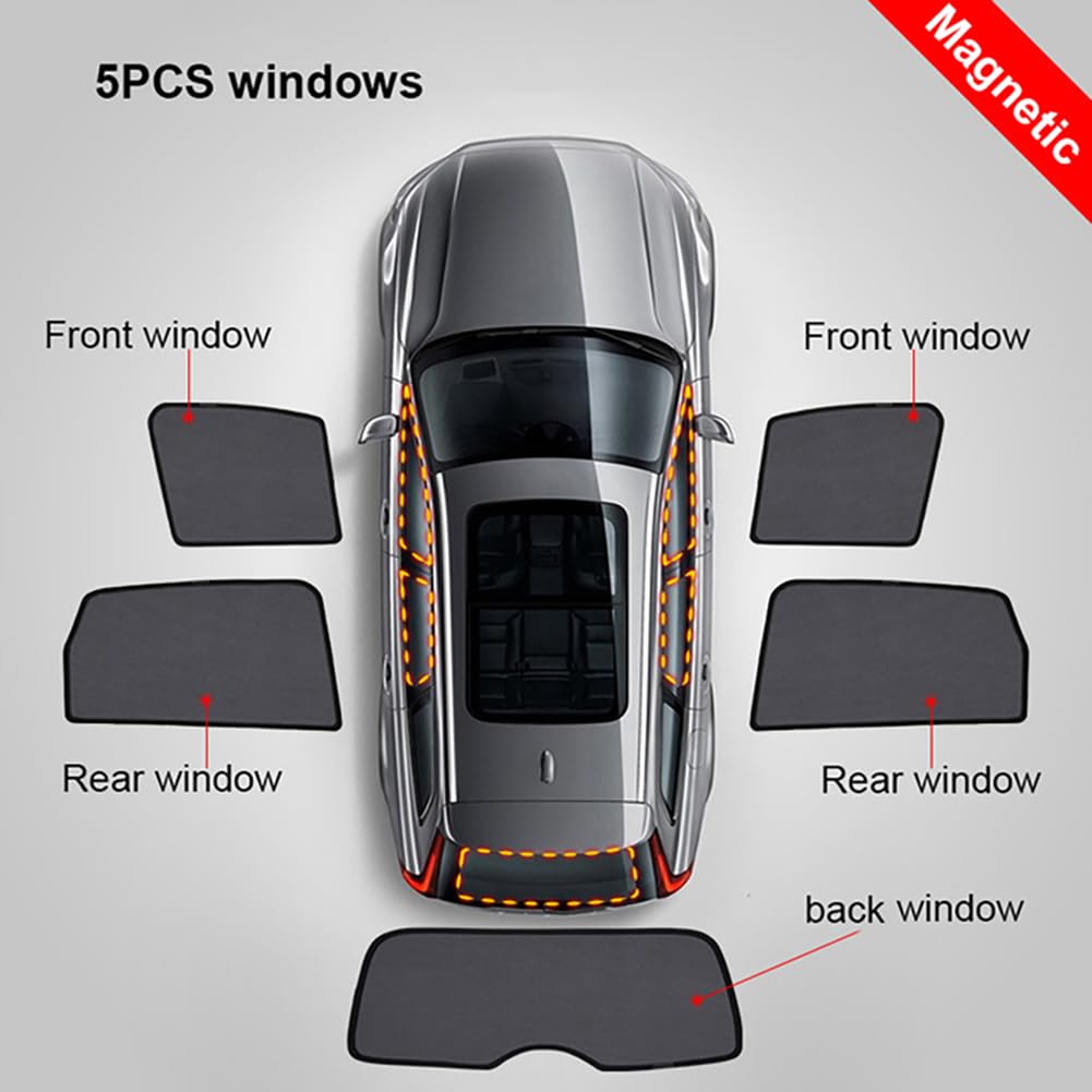 Magnetischer Sonnenschutz für Seitenscheiben für B.M.W 2er F45 2014-2021, Auto Seitenfenster Schatten mit UV Schutz, Autofenster Sonnenschutzrollos Heckscheibe