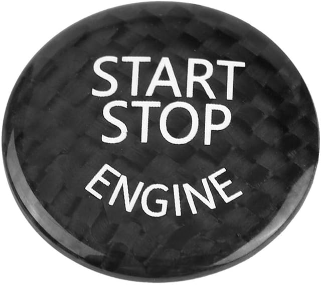 Car Engine Start Stop Button Switch Cover Trim Black Carbon Fiber Ignition Key Ring Sticker For 3 Series E90 E91 E92 E93 E60 E83 E84 X5 X6 E70 E71 E72