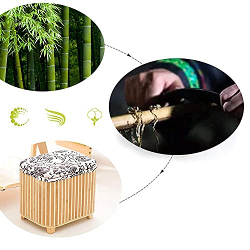 Pouf coffre tressé pour ranger et changer de chaussures