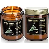 CHLOEFU LAN Citronella Candles Outdoor & Indoor 100% Soy Wax Jar Candles 45 Hours Burning Decorative