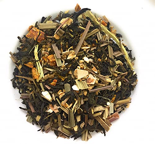 Image of Siyacha Tea Turmeric Ginger Green Tea, Whole Leaf Loose Chai Patti, Immunity Boosting, Antioxidant Rich Blend, Natural Detox Herbal Blend, Super Food Blend, 100 Grams