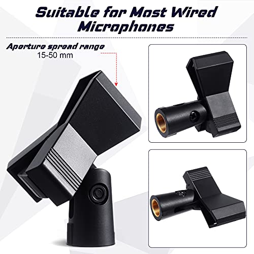 image for Yeshone Mic Clips for Stands 4 Pieces Microphone Clip Holder with 4 Ad