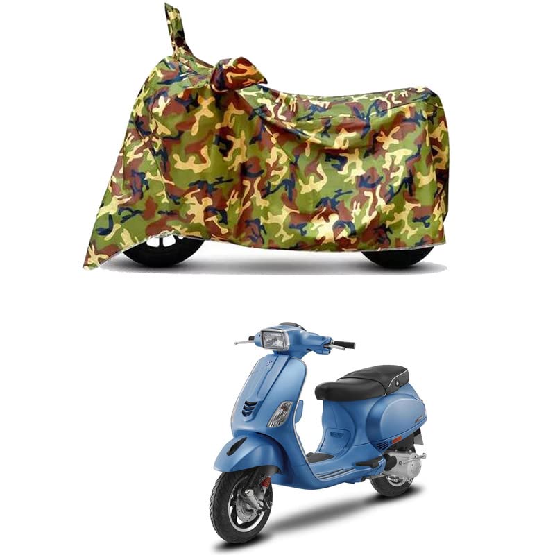 Image of Waterproof 100% PVC Coated Full Bike Scooty Two Wheeler Body Cover Compatible for Vespa SXL 150 /UV-Rays /Heat Protection /Birds Dropping /Scratchproof /Dust Proof /All Varient[6X6 Jungle Print]