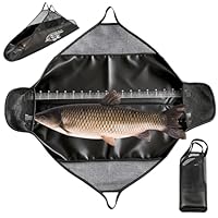 SGZIOO Abhakmatte mit Maßband 120x65cm, Abhakmatte Angeln Karpfen, mit Tragegriffe, Faltbare Wiegesack Karpfenangeln, Angel Zubehör für Rotauge, Barsch, Karpfen, Brasen, Welse, Raubfisch