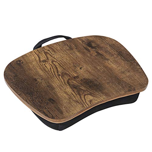 SONGMICS Lap Desk: Bed Tray with Cushion, Rustic Brown
