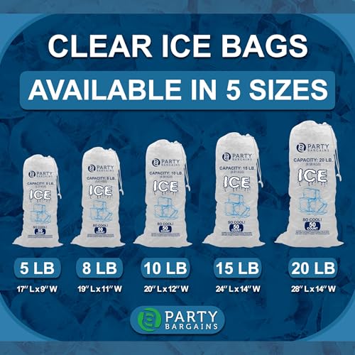 Party Bargains 2676 8 Lb Plastic Drawstring Ice Bags 19 Inchx11 Inch  thumb #4