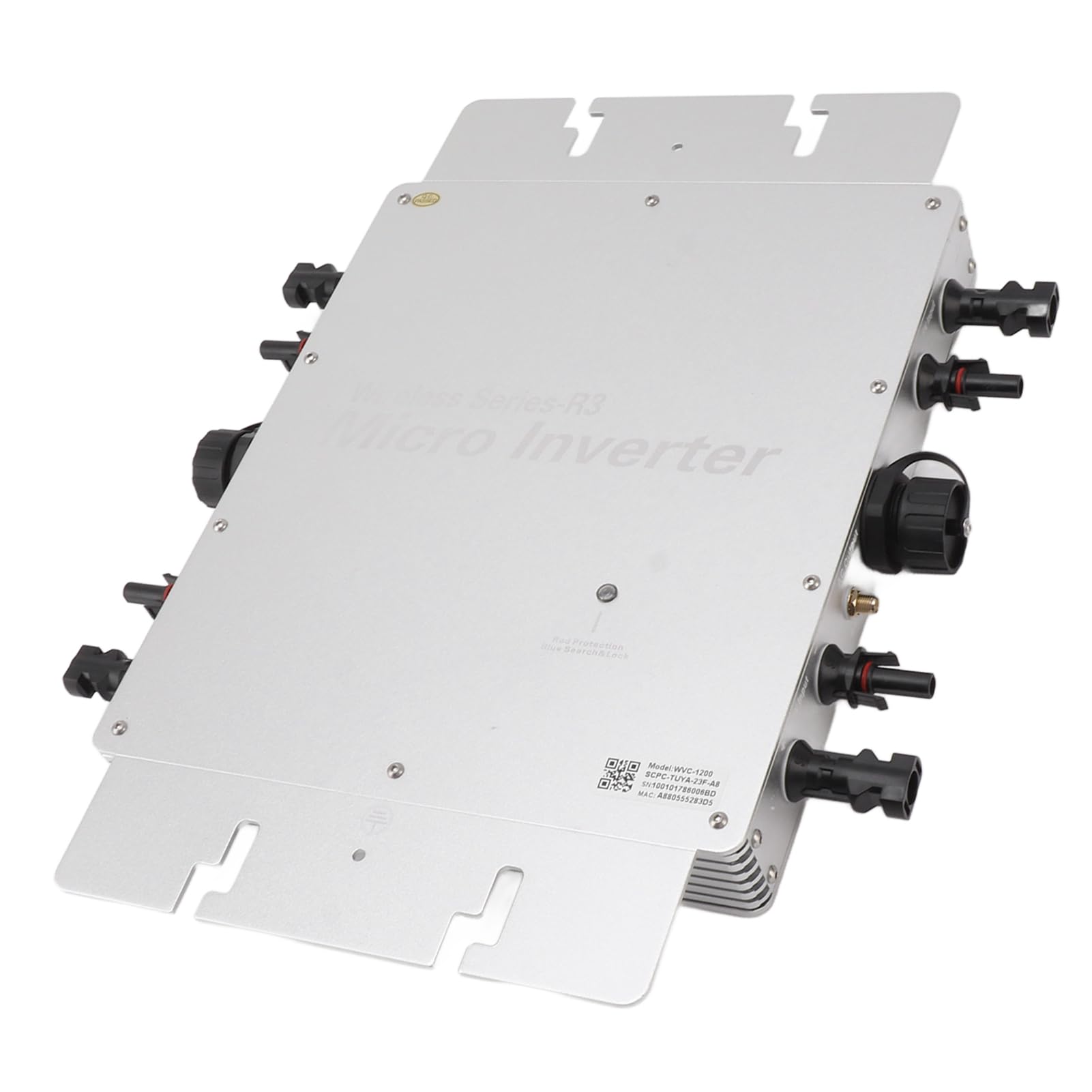 Fdit Inversor de Conexión a Red 1200W, Fotovoltaico de Generación Distribuida 240V, Enchufe Europeo, para Uso en Exteriores en Tejados, con Energía Solar y Eólica