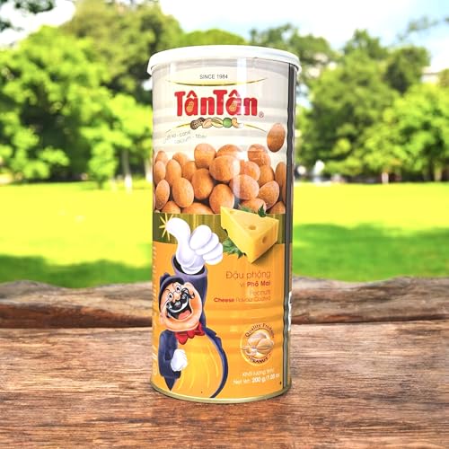 Image of Combo - Cheese Peanuts and Spicy Garlic Peanuts - Dau Phong Vi Pho Mai va Dau Phong Toi Ot - 7 Oz per Can with 2 Cans per Order