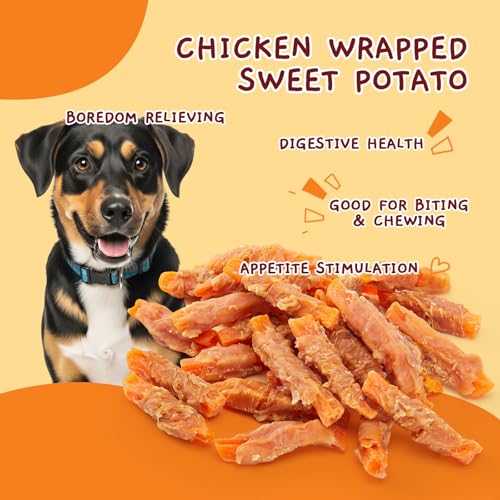 Jungle Calling 1.33 lb Dog Treats for Medium/Large Breeds Rewards - Chicken Wrapped Sweet Potato, Grain Free, Rawhide Free, Easy to Digest Treat Chews & Training Treats - Image 6