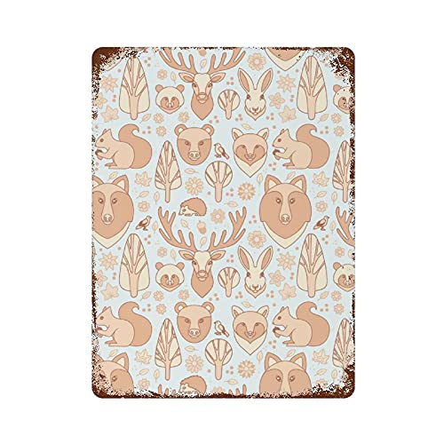 Cartel de metal de animales del bosque: decoración vintage para tu hogar, cocina o jardín