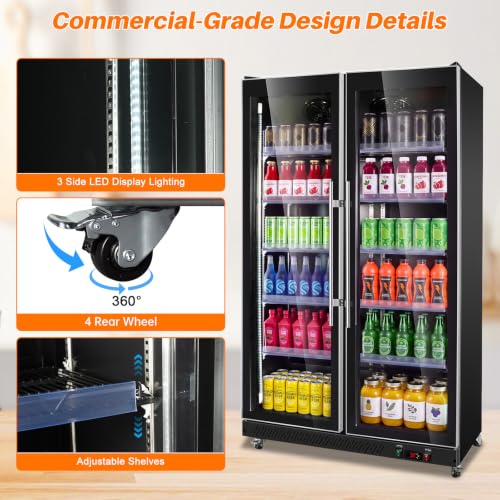Image of 27.5Cu.Ft Commercial Refrigerator, Glass Door Display Beverage Fridge