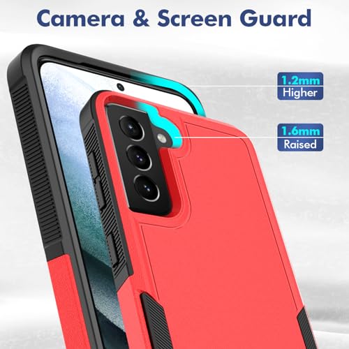 Image of for Samsung Galaxy S21 Plus Case: Dual Layer Protective Heavy Duty Cell Phone Cover Shockproof Rugged with Screen Protector - Military Protection Bumper Tough - Samsung Galaxy S21+ Plus 5G, Red