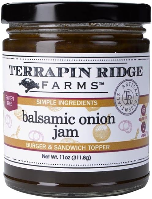 Terrapin Ridge Farms Balsamic Onion Jam, Rich Caramelized Flavor, Vegan & Gluten Free – 11 oz Jar
