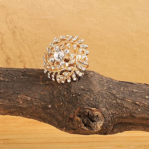 Image of SOHI Cocktail Ring for Women & Girls, Chunky Ring, Finger Ring, adjustable ring, Ladies Ring, Gold Plated Ring, aesthetic jewellery, hand ring for women