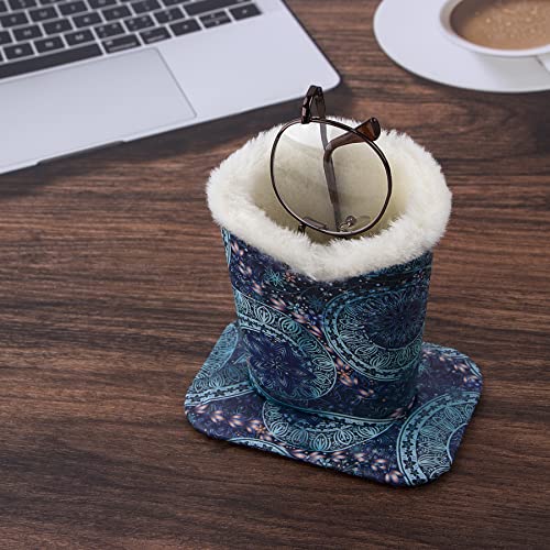 Image of Plush Fluffy Lined Anti-scratch Eyeglasses Holder Protective Glasses Stand Case