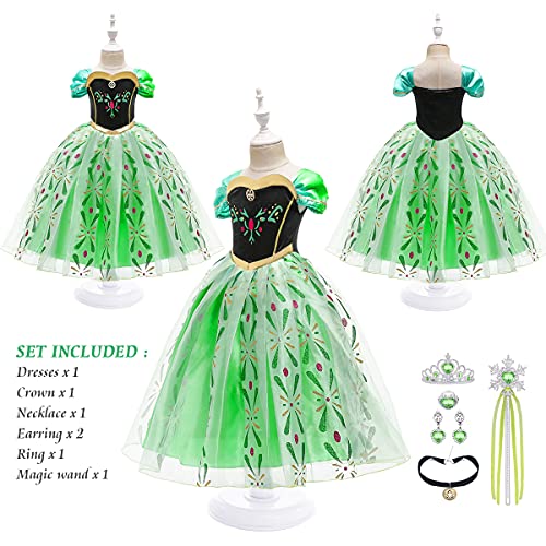 Uraqt Girls Princess Dress Snow Party Cosplay Fancy Dress Princess Costume Dress For Little Girls With Wand Crown Tiara #TOP2
