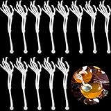 Remerry 48 Pcs Halloween Drink Stirrers Skeleton Swizzle Sticks Skeleton Arms Hands Cocktail Garnish Plastic Cocktail Food Picks for Halloween Bar Horror Party Table Decoration (White,Arm)