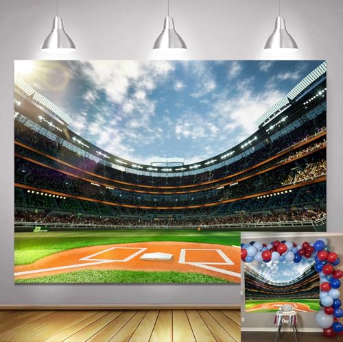 7x5ft Baseball Stadium Backdrop Baseball Outdoor Sport Theme Background for
