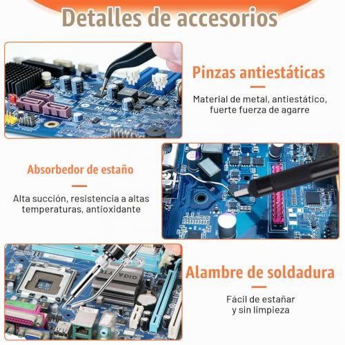 Miniatura 3 de Qivine Pistola De Soldador De Estaño Profesional, 60 W Automático Soldador Electronica Con 5 Puntas De Soldadura, Pistolas De Soldadura Para Reparación