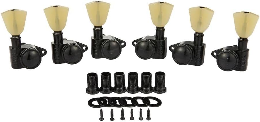 KAISH Gold 3+3 Locking Tuners 21:1 Locking Tuning Machines Locking Tuning keys with Vintage Keystone Buttons for USA LP/Les Paul/SG/ES/Acoustic Guitars