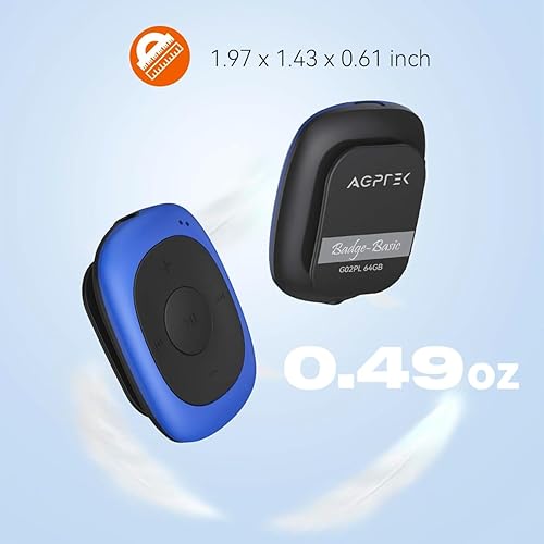 Miniatura 3 de AGPTEK Reproductor de MP3 con clip de 64 GB con FM Shuffle, reproductor de música portátil con funda de silicona a prueba de sudor para deportes