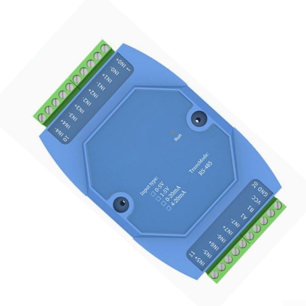 Modulo di acquisizione segnale analogico, 8 canali per 4-20mA 0-5V a RS-485 convertitore sistema di monitoraggio industriale, blu (0-5V)