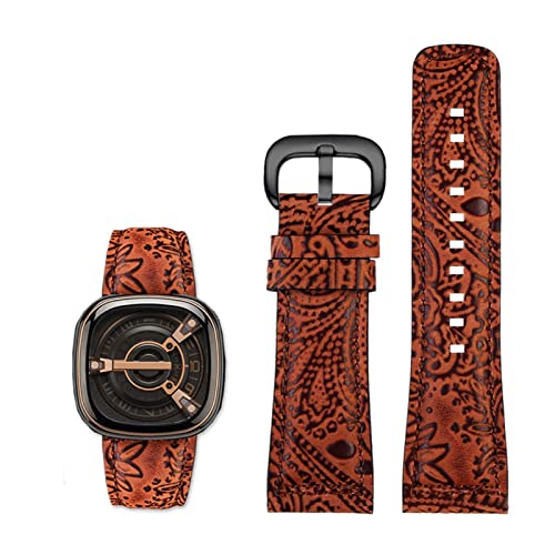 Bracelet de montre en cuir vintage élégant et fait main pour homme