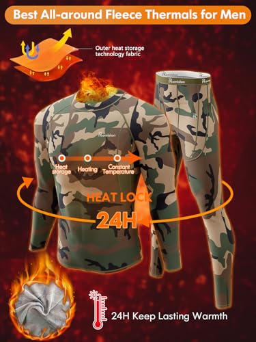 image for romision Thermal Underwear Long Johns for Men Fleece Lined Base Layer 
