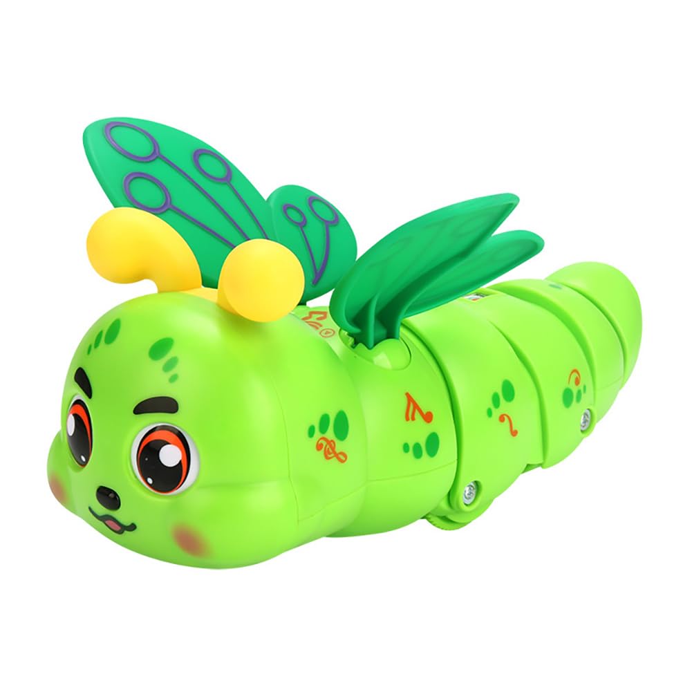 Miracland Stunt Spinning Caterpillar Toy - Electric 360 Rotating Musical Creeping Crawling Toy with Lights