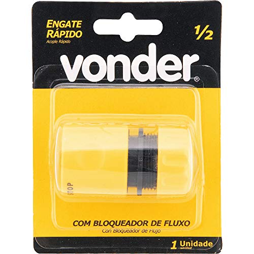 Engate rápido para mangueira 1/2', com bloqueador de fluxo, VONDER