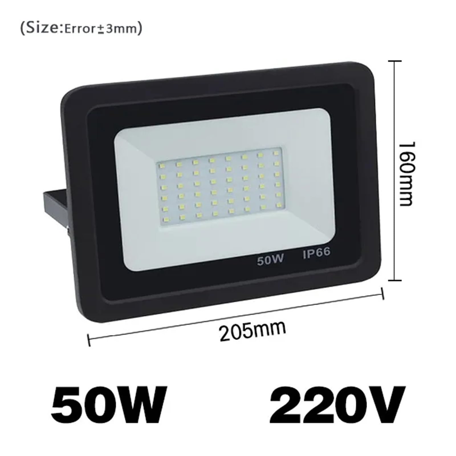 Foco Led De 20W, 30W, 50W, 100W For Exteriores, Reflectores SMD 2835, Lámpara Pared, Iluminación For Calle Y Plaza Garaje en el jardín(50W,Warm 3000K)