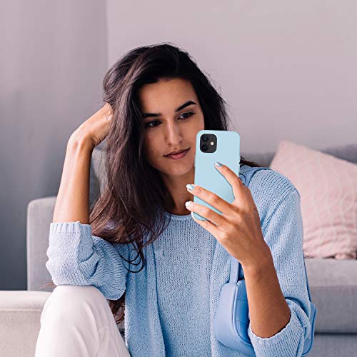 Cordking Designed For Iphone 12 Case, Designed For Iphone 12 Pro Case, Silicone Shockproof Phone Case With [Soft Anti-Scratch Microfiber Lining] 6.1 Inch,Sky Blue #TOP6