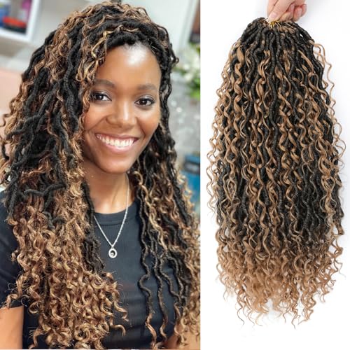 Image of 8 Packs Goddess Faux Locs Crochet Hair for Black Women, Long Goddess Locs