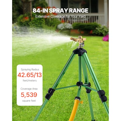 Happybuy Heavy Duty Impact Sprinkler with 360 Degree Coverage & Brass Head