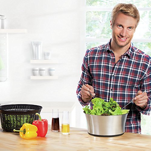 Leifheit Stainless Steel Salad Spinner, Gray