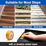 Spurtar 3er Set Stufenmatten Synthetischer Gummi Außen mit Stufenkante, rutschfeste Gummimatte Außenbereich Treppenstufen Matten Antirutsch Treppenteppich Innen Stufenmatte für Treppen 76 x 25cm