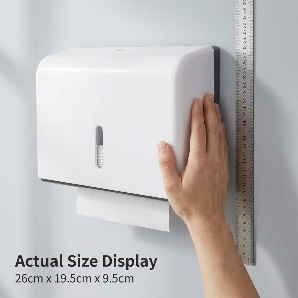 QWORK Dispenser di asciugamani di carta da parete, confezione da 2 dispenser di asciugamani multipiega, dispenser commerciale di asciugamani per bagno, cucina, ufficio, bianco